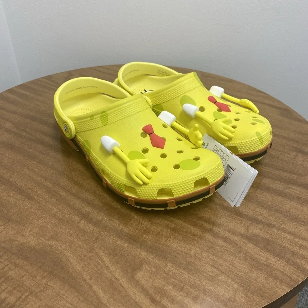 Spongebob Squarepants x Crocs Slides Slip On Casual Yellow‎ Mens8/Womens 10